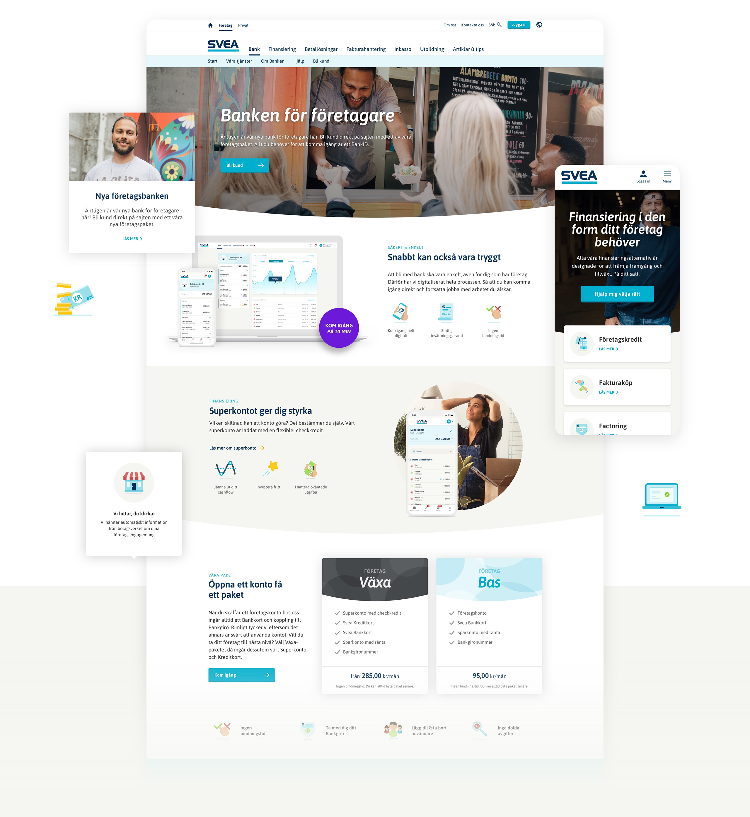 Svea.com – Bank start page with components